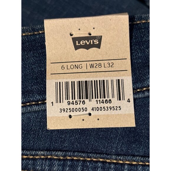 Levi's Classic Straight Jeans 28 x 32 6L Dark Wash Stretch Tall 6 Long - Picture 6 of 8